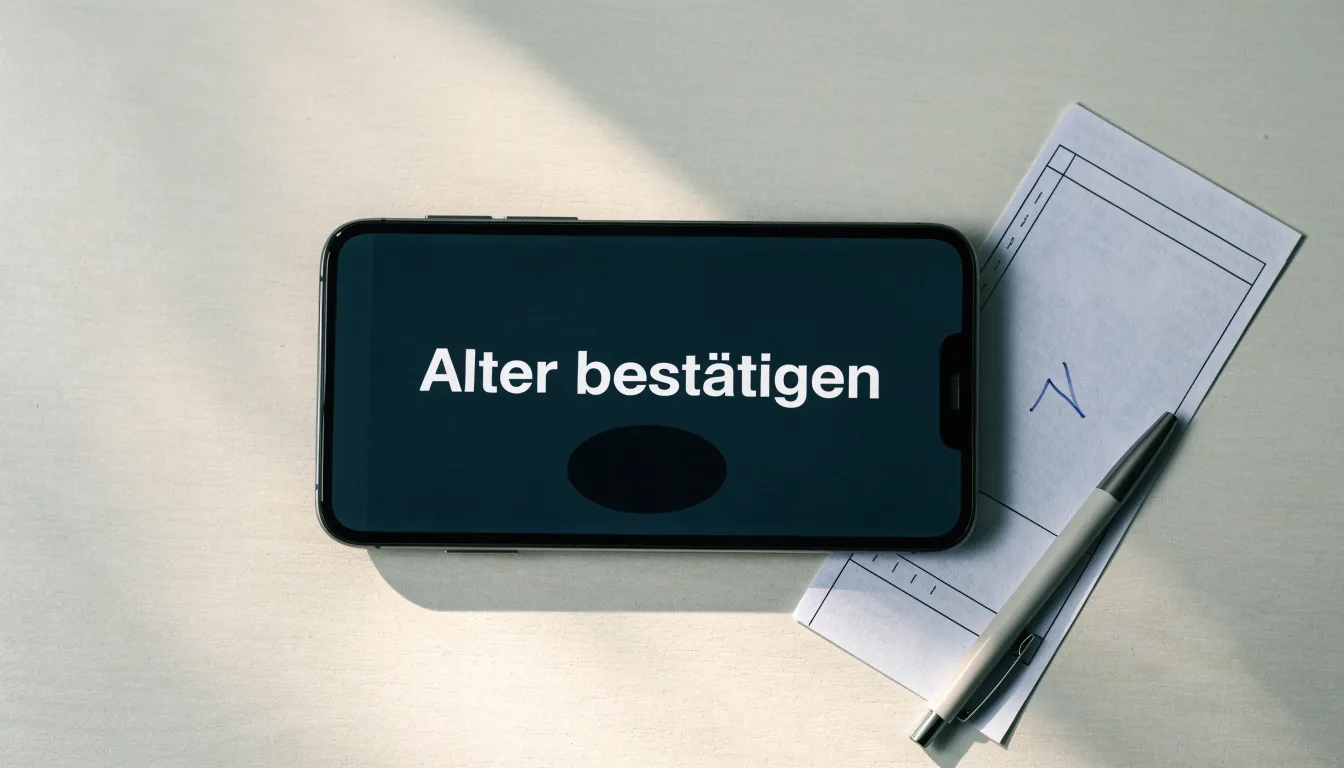 Eine Balkenwaage aus Messing steht auf einem Schreibtisch, daneben ein hölzerner Hammer, das Licht fällt von einem hohen Fenster.